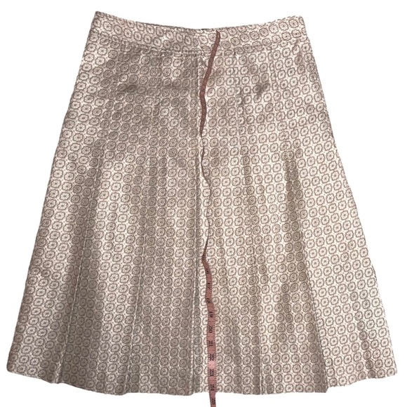 THEORY Cream Jacquard Silk A-Line Skirt Size 2 - Picture 6 of 11